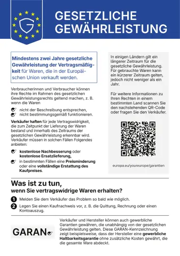 EU-Gewährleistungslabel