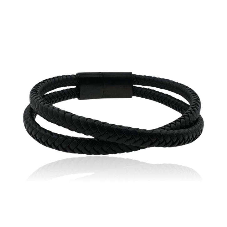 MARTIN1985 Hochwertiges Geflochtenes Echtleder Armband Unisex Damen Herren Leder mit magnetischem Edelstahlverschluss Geschenkverpackung