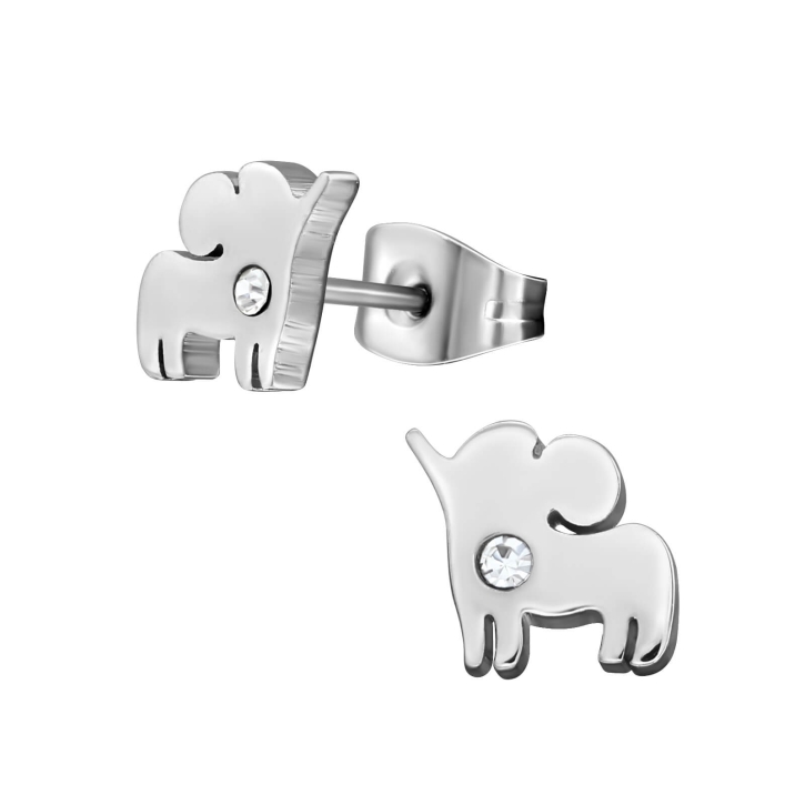 Ohrringe Ohrstecker 316L Chirurgenstahl Elefant mit Kristall