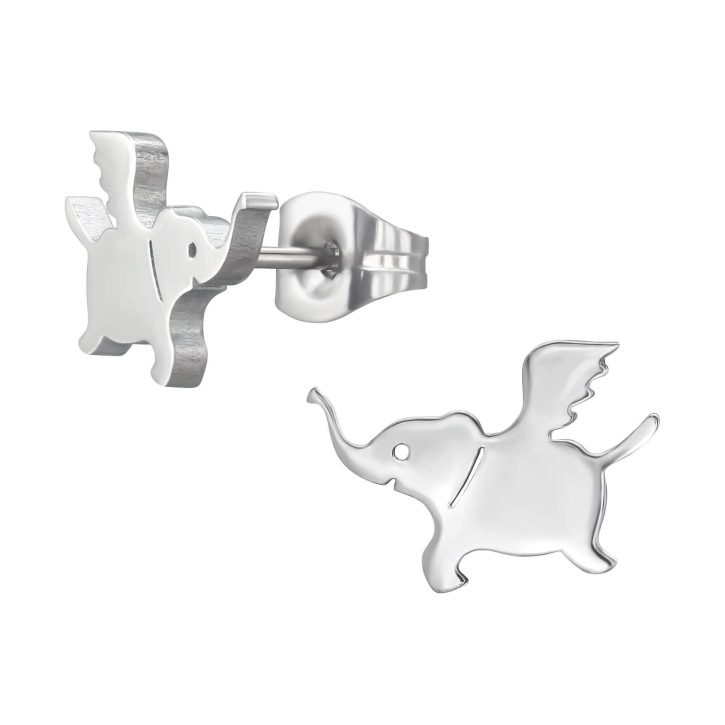 Ohrringe Ohrstecker 316L Chirurgenstahl fliegender Elefant