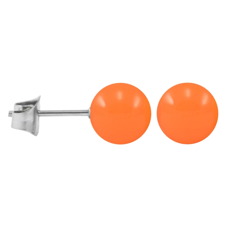 Ohrstecker Chirurgenstahl Neonfarben orange 8 mm