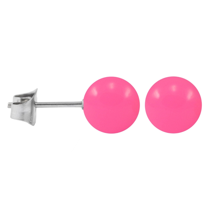 Ohrstecker Chirurgenstahl Neonfarben pink 8 mm