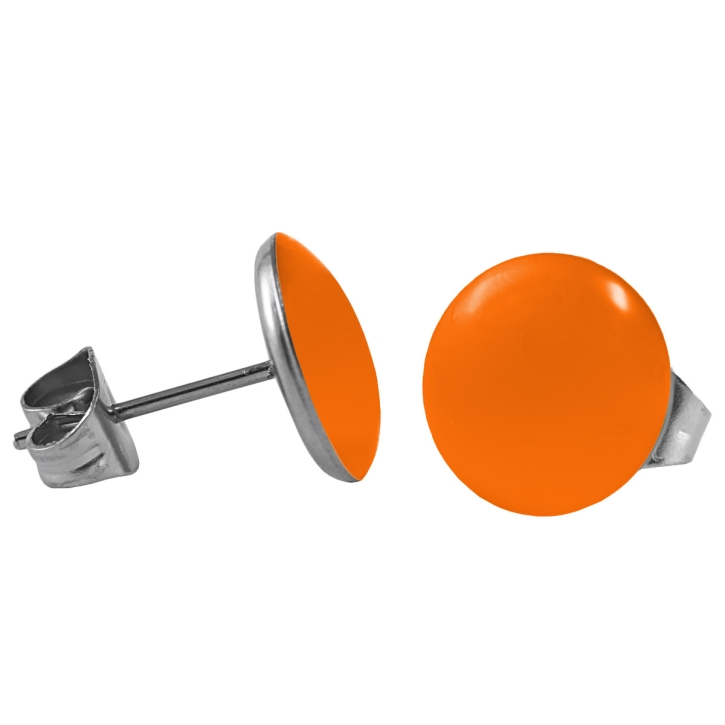 Chirurgenstahl Ohrstecker Emaille orange 5 mm