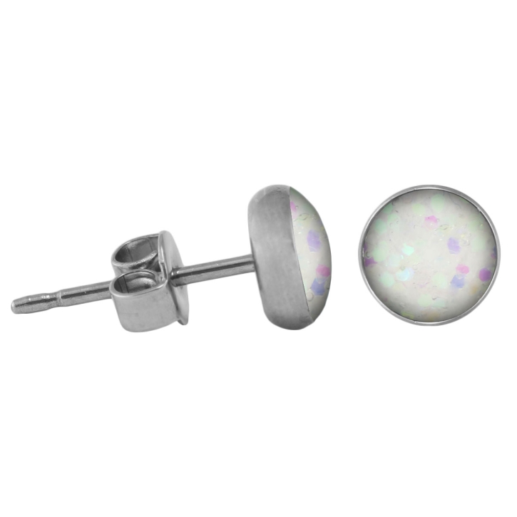 Chirurgenstahl Ohrstecker Glitterline aurora borealis 5 mm