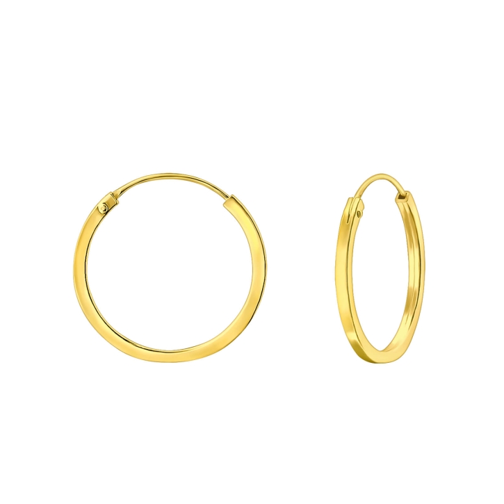 Creolen Ohrringe 925 Sterling Silber flach gelbvergoldet 12-20mm