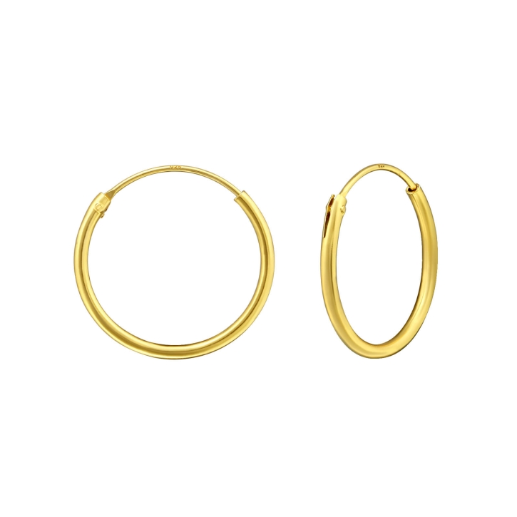 Creolen Ohrringe 925 Sterling Silber gelbvergoldet 16mm