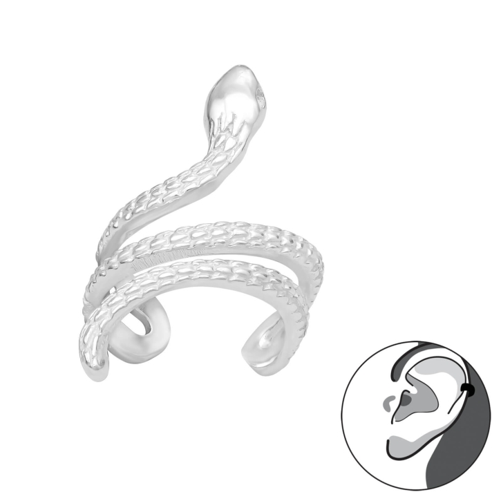 Ear Cuff Ohrringe 925 Sterling Silber Ohrklemme mit Schlange