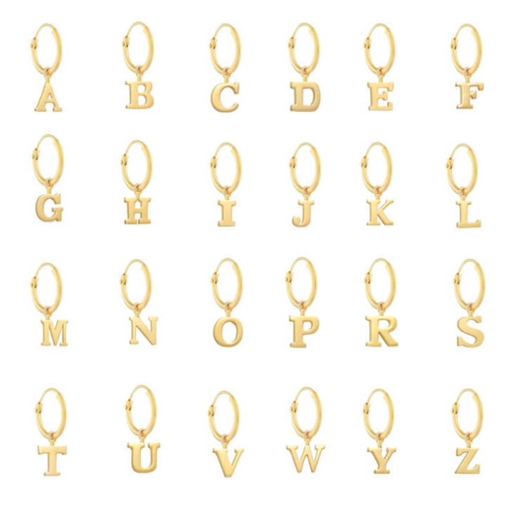 Einzelcreole 585 Gelbgold Ohrring für Initialen Buchstaben