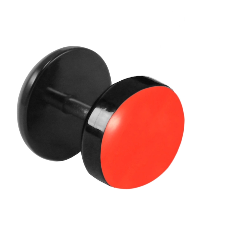Fake Plug Ohrstecker Emaille in leuchtendem rot