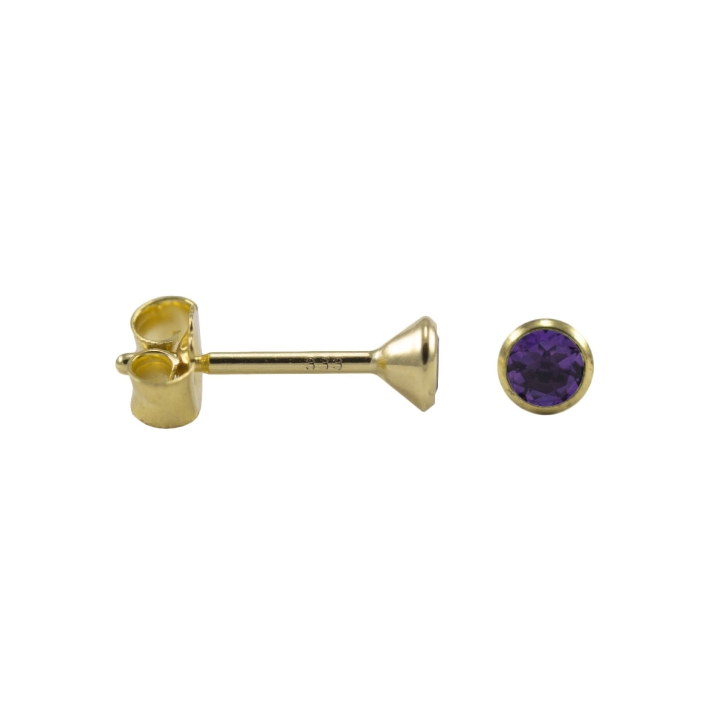 Kelchohrstecker Gold mit Amethyst