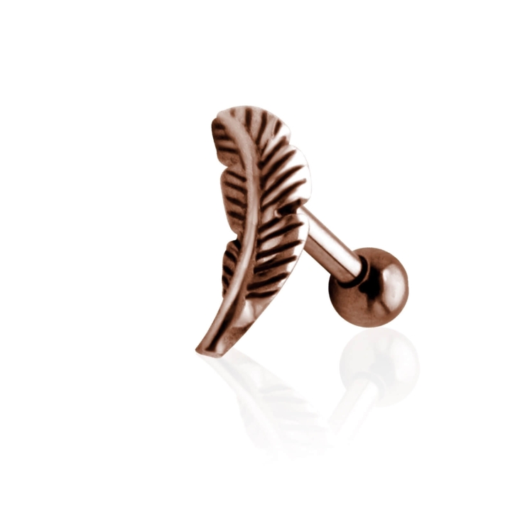 Helix Ohrpiercing Ohrstecker 925 Sterling Silber rosévergoldet mit Feder Verschlusskugel 4mm linkes Ohr