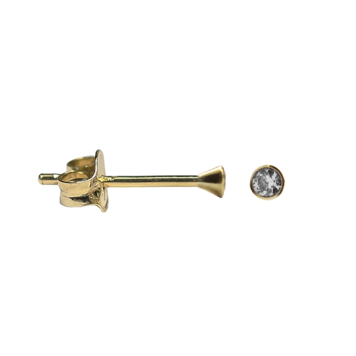 Kelch-Ohrstecker in 750er Gelbgold mit transparentem Zirkonia 4mm