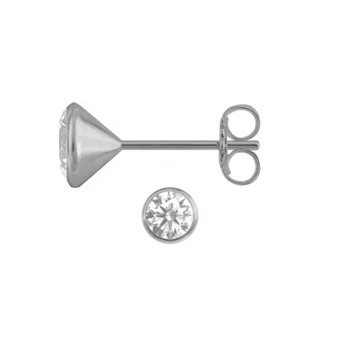 Kelchohrstecker Ohrringe 925 Sterling Silber mit Zirkonia in transparent 2-5mm