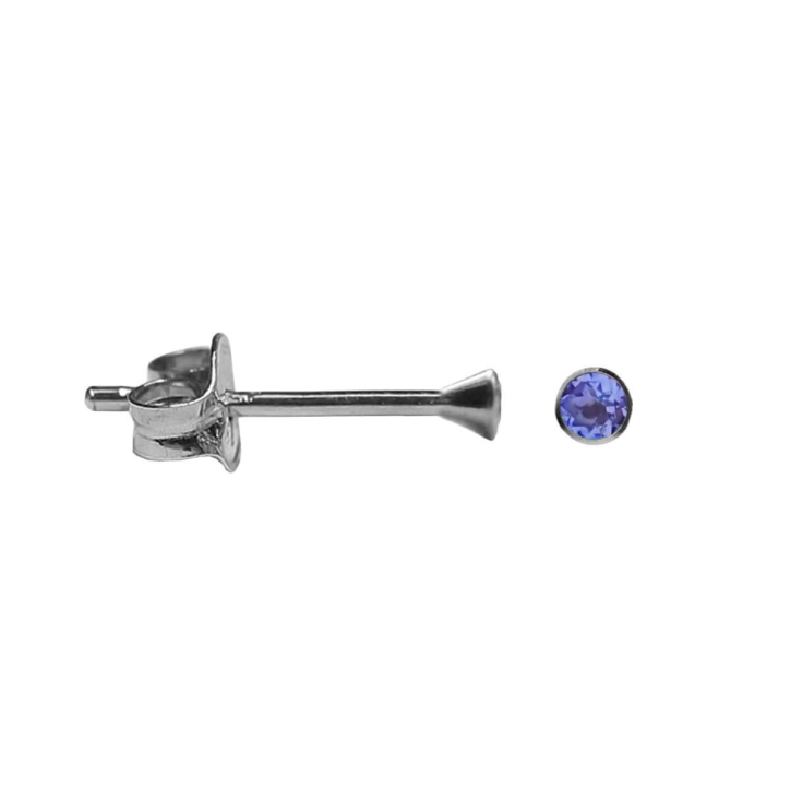 Kelchohrstecker 925 Sterling Silber mit Zirkonia in blau 5mm