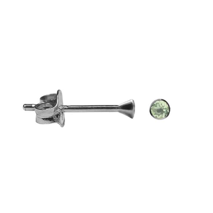 Kelchohrstecker 925 Sterling Silber mit Zirkonia in grün 2-5mm