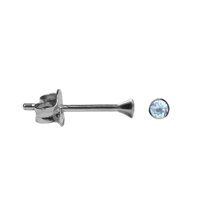 Kelchohrstecker 925 Sterling Silber mit Zirkonia in hellblau 2-5mm