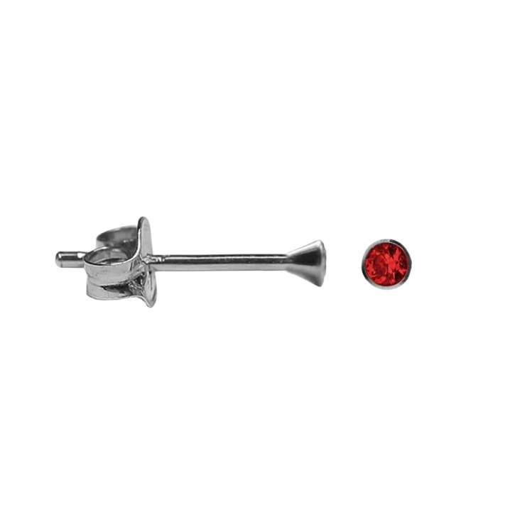 Kelchohrstecker 925 Sterling Silber mit Zirkonia in rot 2-5mm