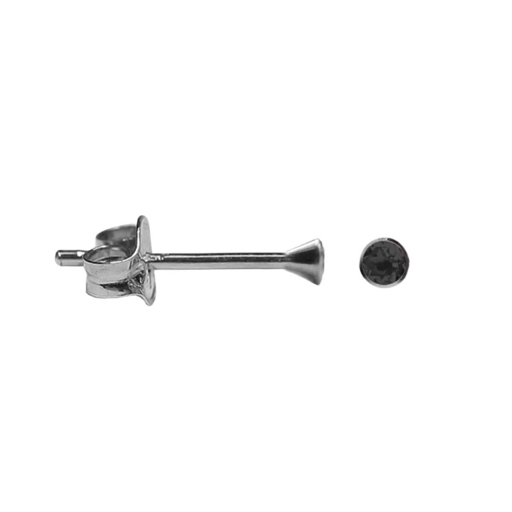 Kelchohrstecker 925 Sterling Silber mit Zirkonia in schwarz 3mm