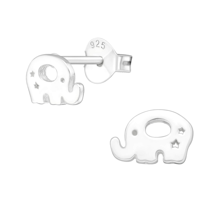 Kinder Ohrringe Ohrstecker 925 Sterling Silber Elefant mit Sternen