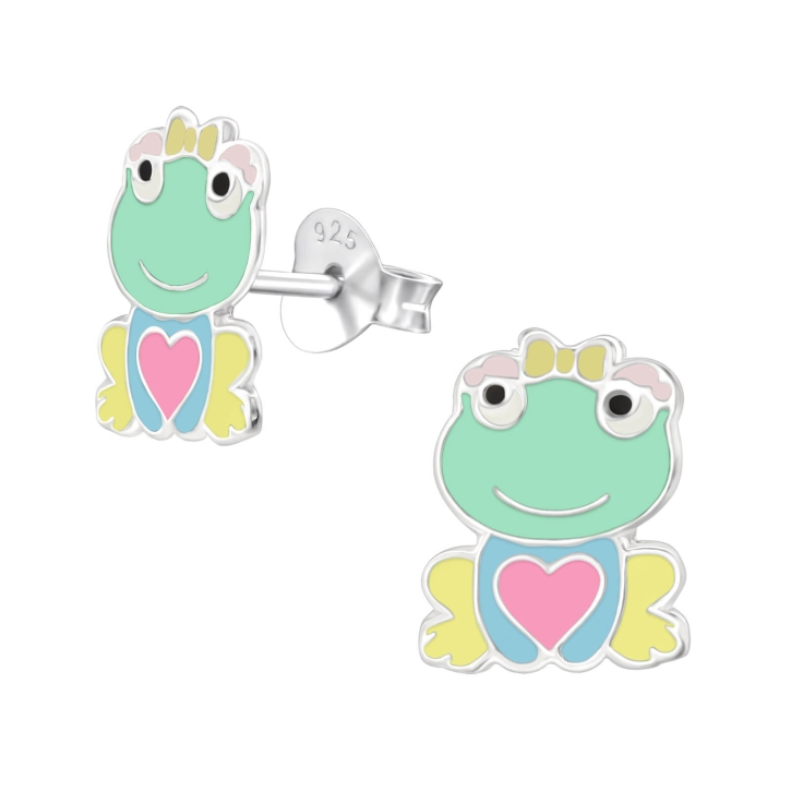 Kinder Ohrringe Ohrstecker 925 Sterling Silber mit Frosch