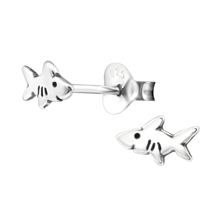 Kinder Ohrringe Ohrstecker 925 Sterling Silber mit Hai