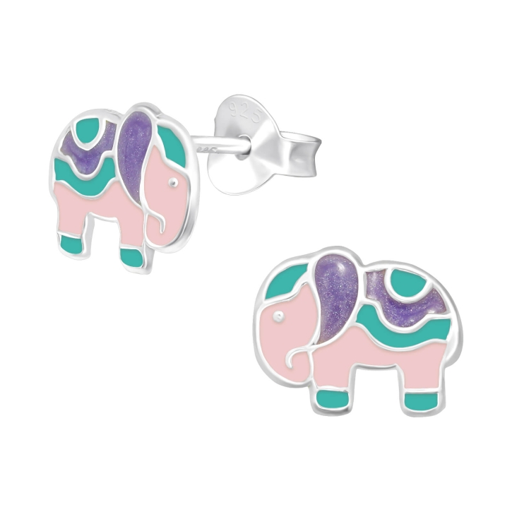 Kinder Ohrringe Ohrstecker 925 Sterling Silber mit indischem Elefant