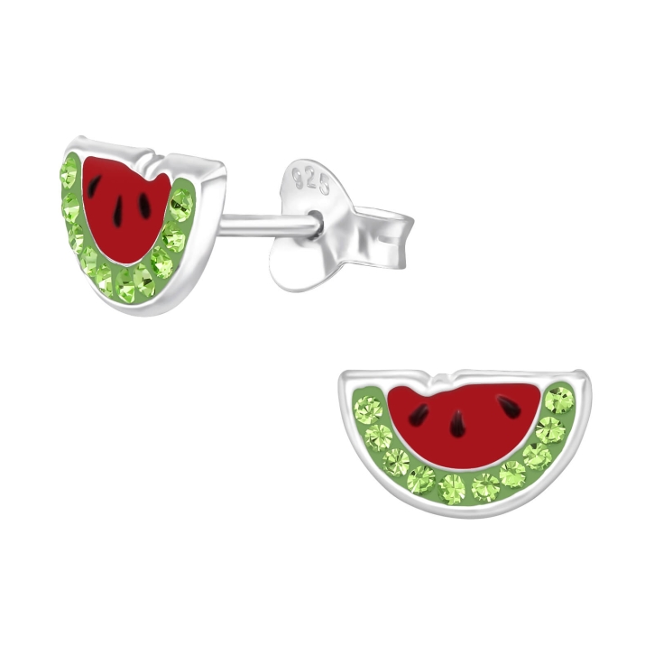 Ohrringe Ohrstecker 925 Sterling Silber mit Wassermelone