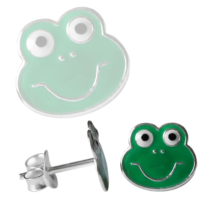 Ohrstecker grinsender Frosch 925 Sterling Silber