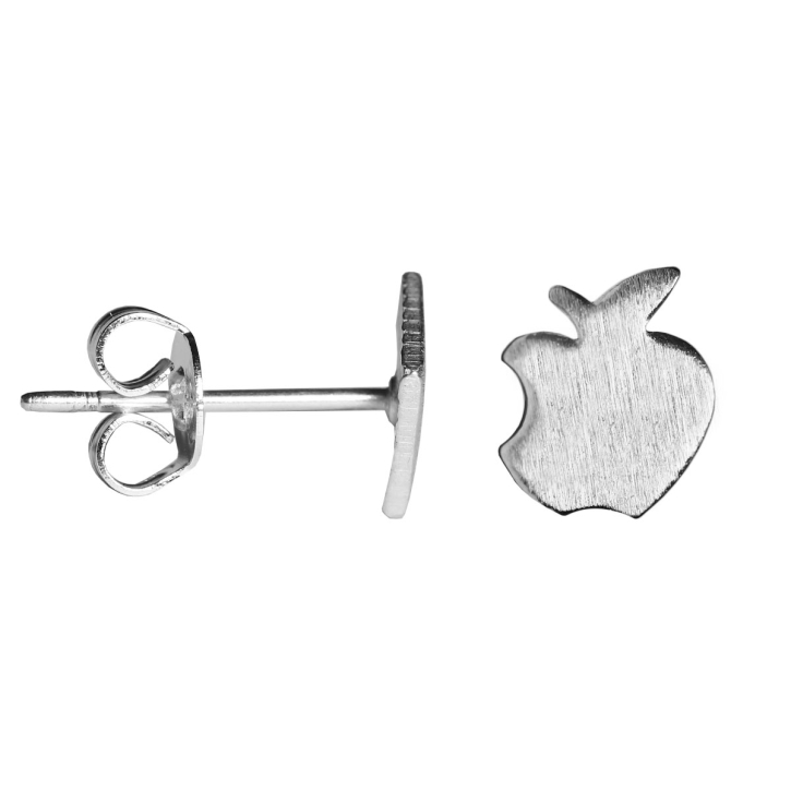 Modeschmuck Ohrstecker Apfel Messing versilbert