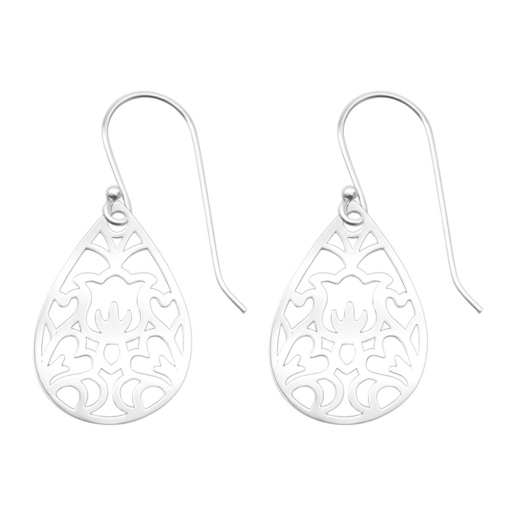 925 Sterling Silber Ohrhaken lasergeschnittene Blumenohrringe