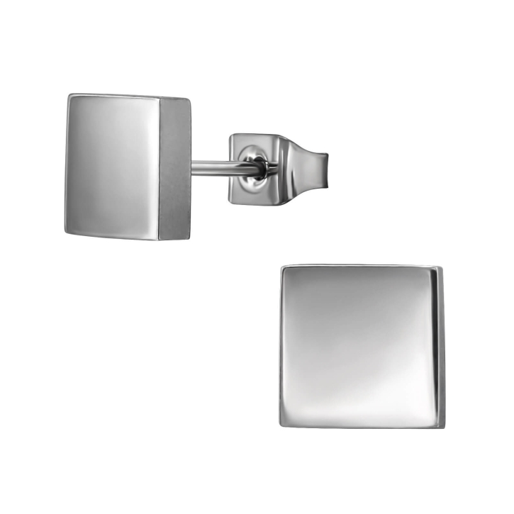 Titan Ohrringe Ohrstecker mit Quadrat 7mm