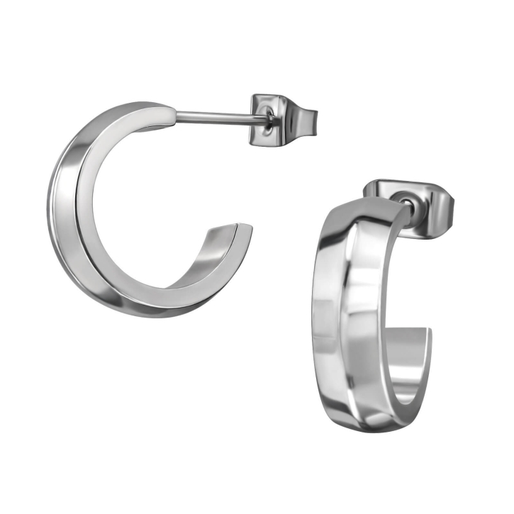 Titan Ohrringe Ohrstecker Halbcreole 14mm