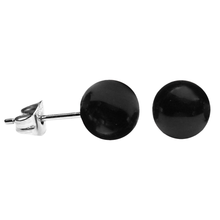 Ohrstecker mit Acrylkugel in schwarz 6mm