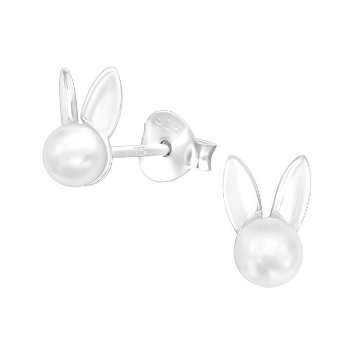 Ohrstecker 925 Sterling Silber Hase mit Perle