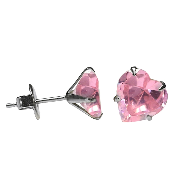 Ohrstecker mit Herz in pink 8mm