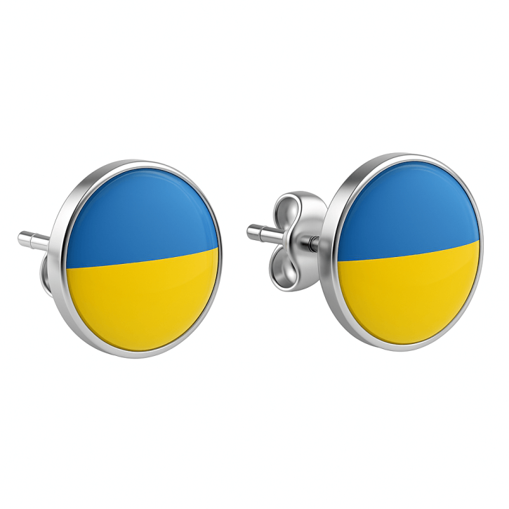 Ohrringe Ohrstecker 316L Chirurgenstahl Ukraine Flagge