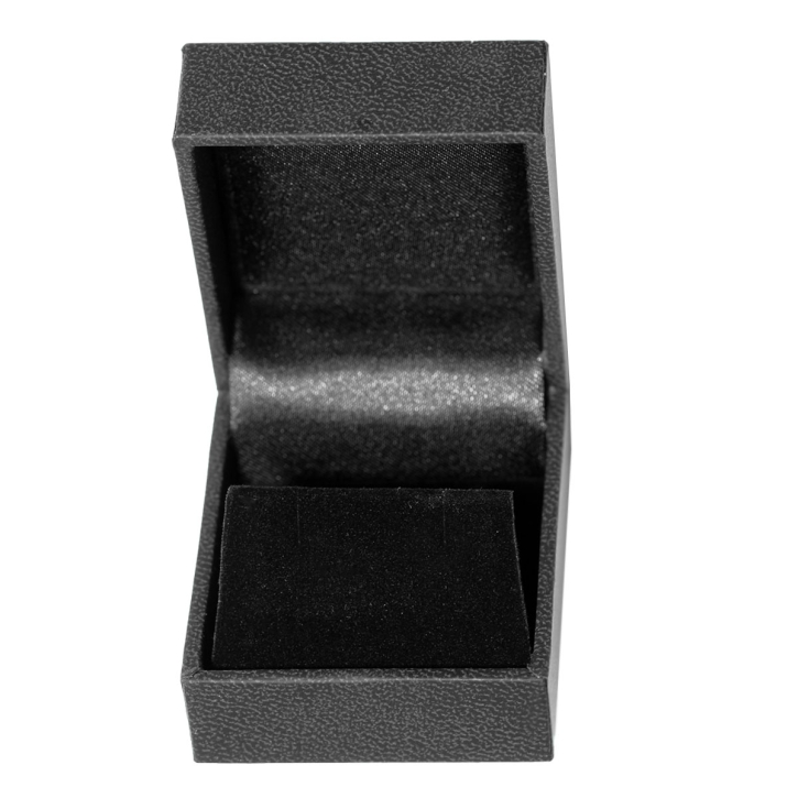 Ohrstecker Schmuckbox Leder-Imitat mit Veloursamt-Einlage in schwarz