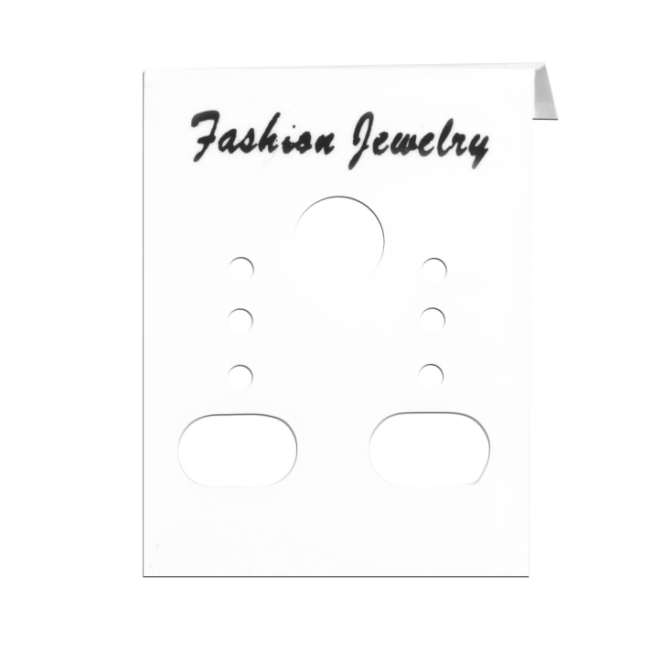 50 x Weiße Kunststoff Schmuckkarte für Ohrstecker Fashion Jewelry