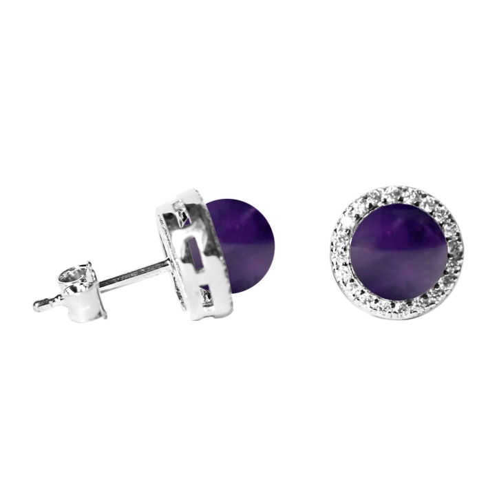 Sterling Silber Ohrstecker mit Amethyst