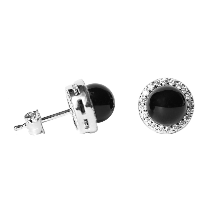 Sterling Silber Ohrstecker mit Onyx