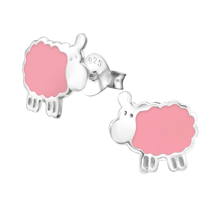 Ohrstecker 925 Sterling Silber mit Schaf in pink