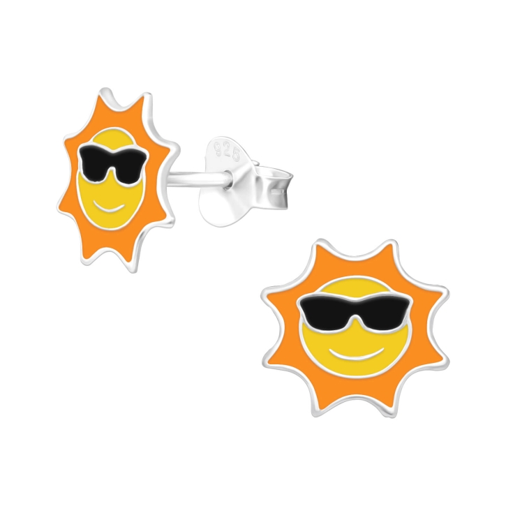 Ohrstecker 925 Sterling Silber mit Sonne und Sonnenbrille