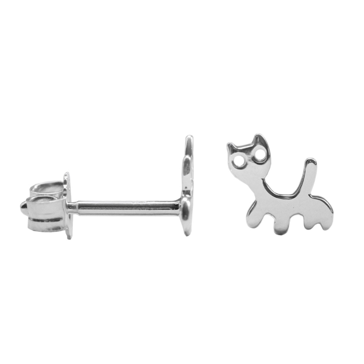 Ohrstecker stilisierte Katze in 925 Sterling Silber