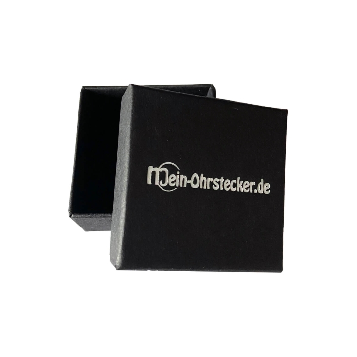 Schwarze Schmuckbox Boston Ohrringe Ohrschmuck Ohrstecker Creolen 50x50x22mm