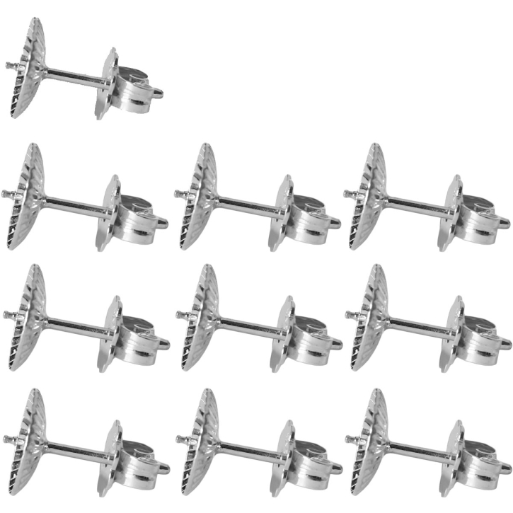 10 x Ohrstecker Rohlinge 925 Sterling Silber mit Schale für Perlen 4-8mm