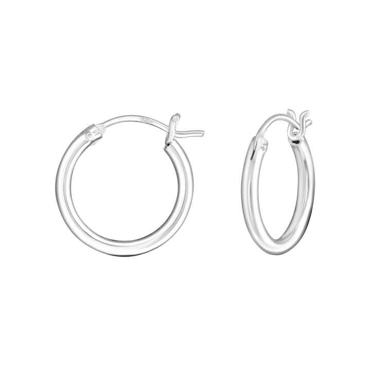 925 Sterling Silber Creolen Ohrringe Stärke 2mm mit französischem Verschluss 16-30mm