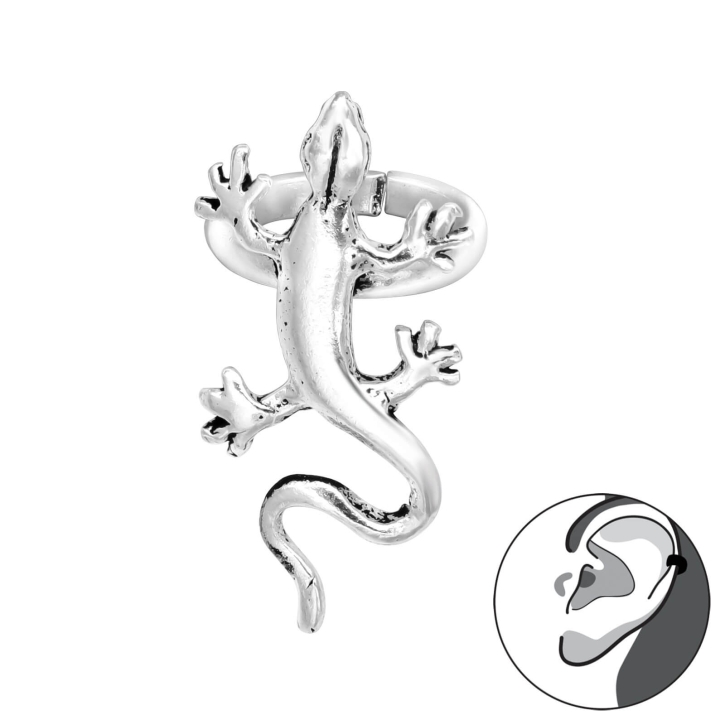 Ear Cuff 925 Sterling Silber Ohrklemme mit Eidechse