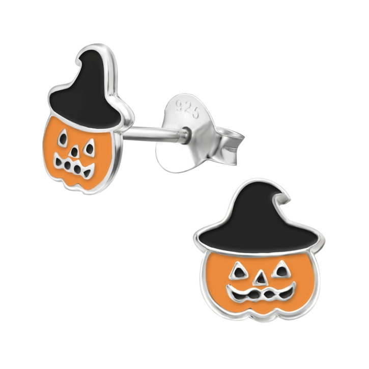 Ohrstecker 925 Sterling Silber mit Halloween Kürbis