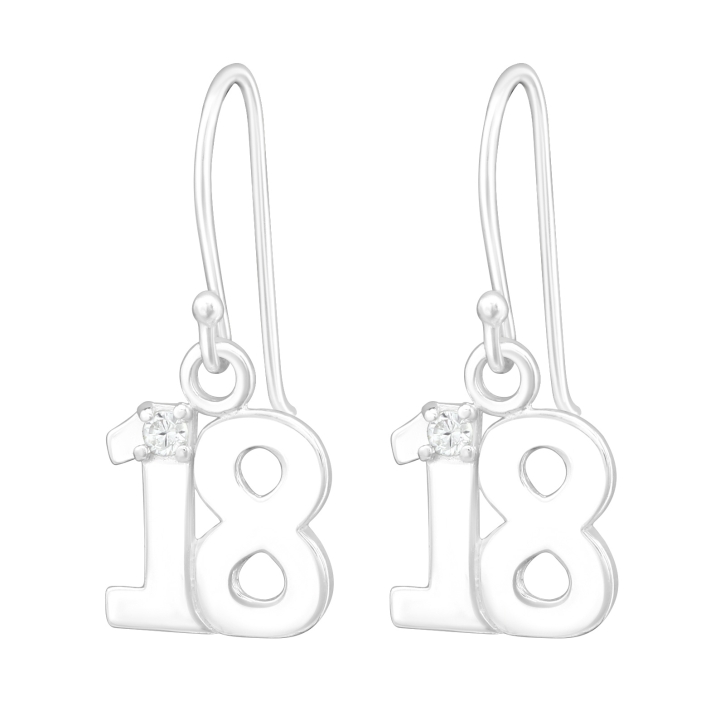 925 Sterling Silber Ohrhaken Ohrhänger mit 18 und Zirkonia