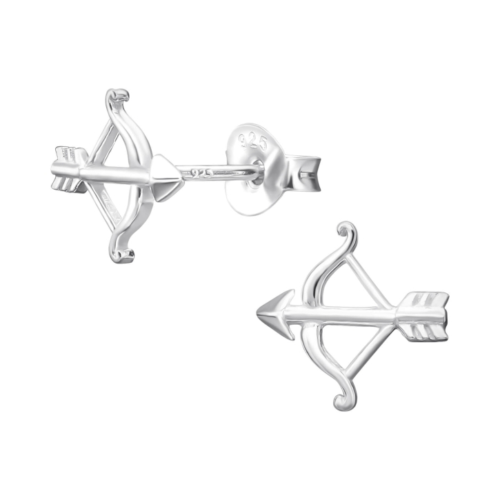 Amor Ohrringe Ohrstecker Bogenschütze 925 Sterling Silber mit Pfeil und Bogen